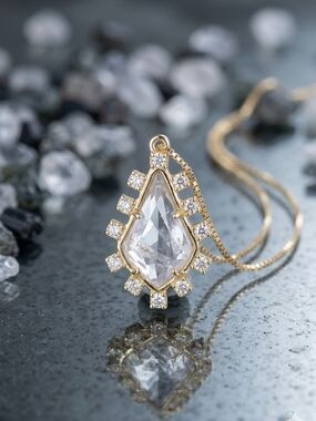 Kendra Scott Gold Teardrop Crystal Halo Pendant